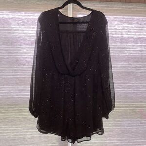 Cider Black Sparkle Jumpsuit
